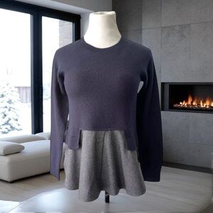 CARVEN MIXED MEDIA WOOL SWEATER TOP SIZE SMALL